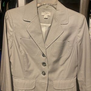 LOFT Gray Striped Blazer